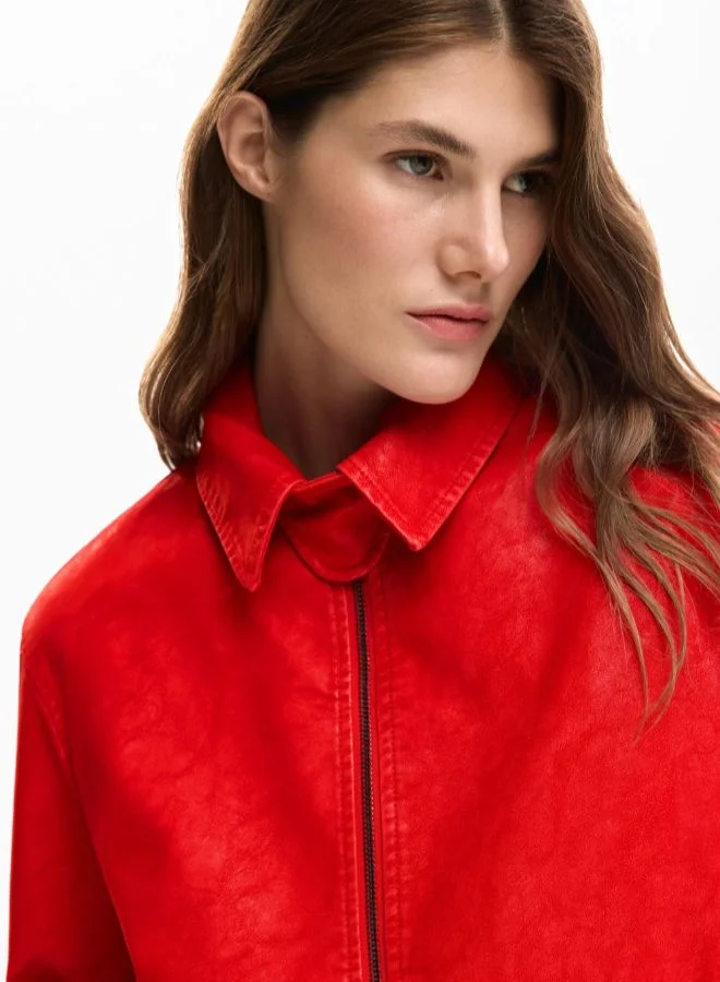 DESIGUAL Red Red faux leather jacket for Women | Best Price UAE